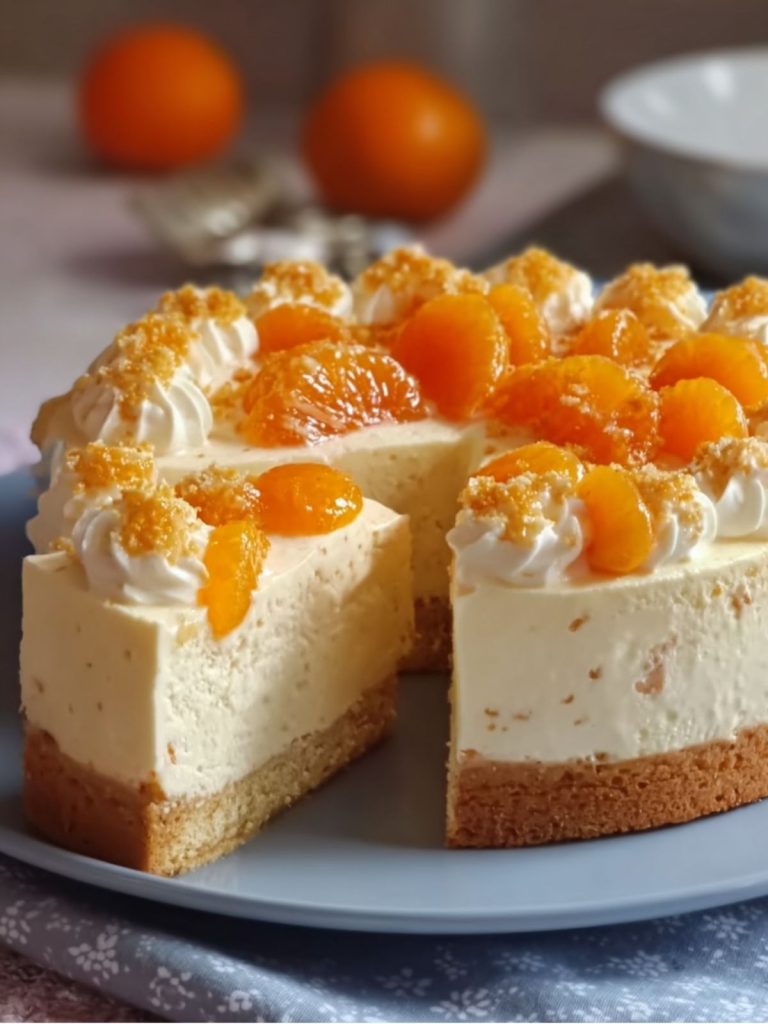 Fantakuchen mit Paradiescreme und Mandarinen (4)