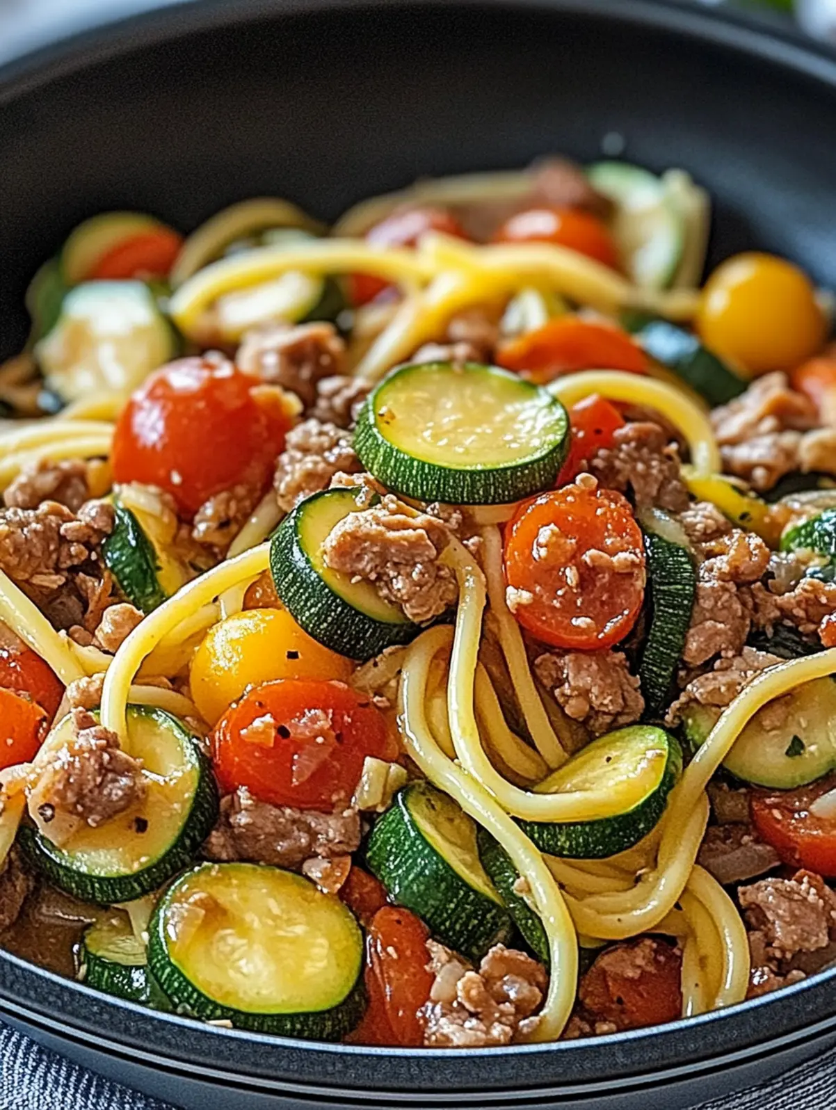 Sommerliche Bunte Zucchini-hackfleisch-pasta-freude
